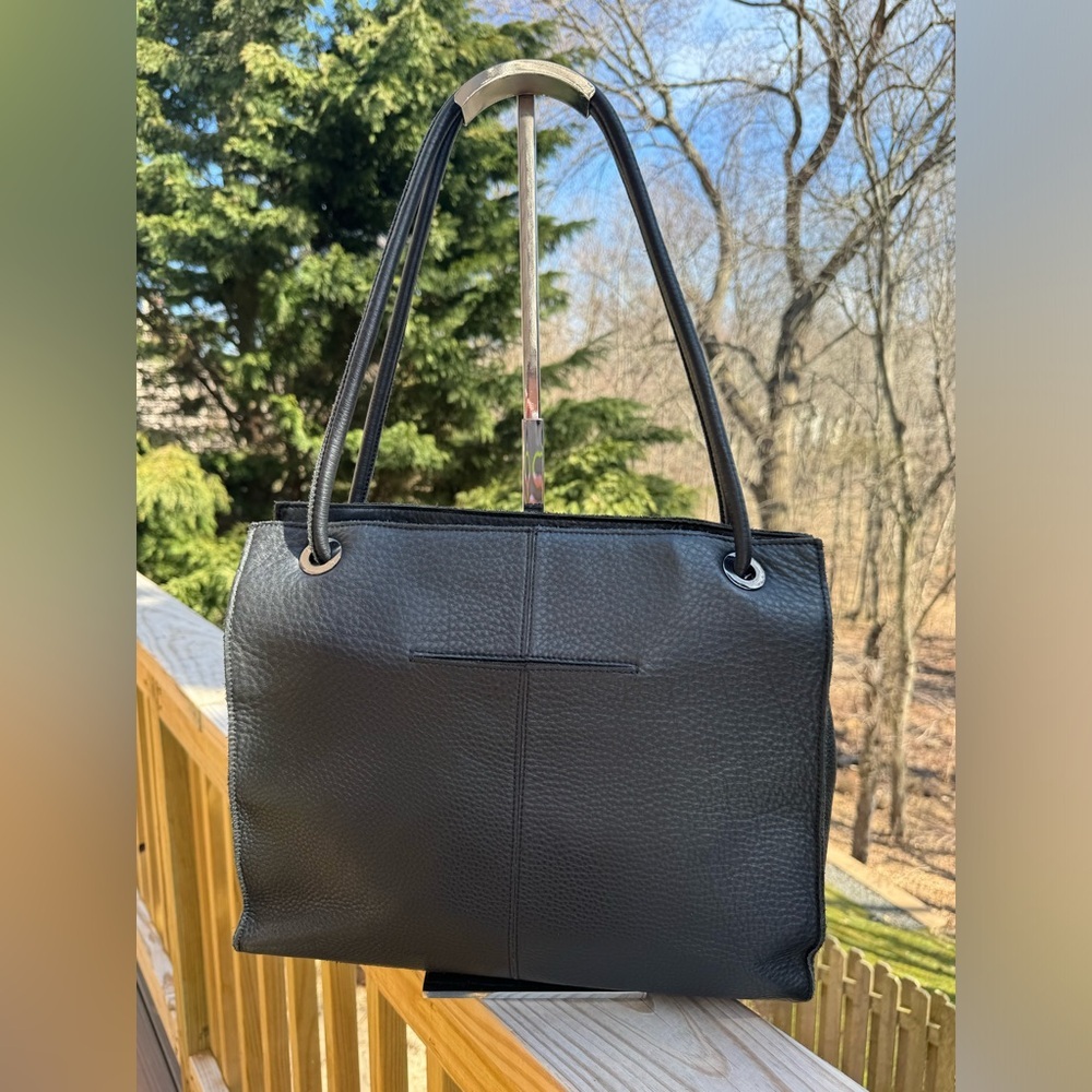 HAMMITT Benjamin Professional Leather Tote Black Pebbled Shoulder Work Bag